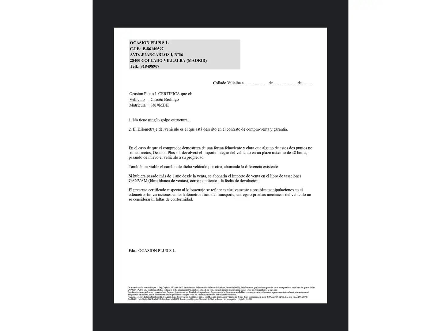 Certificado