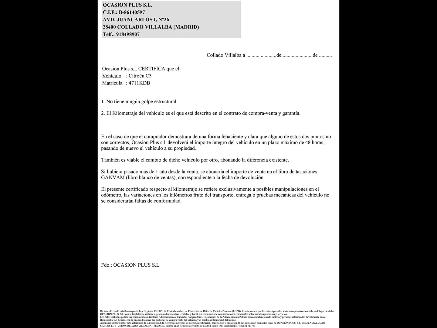 Certificado