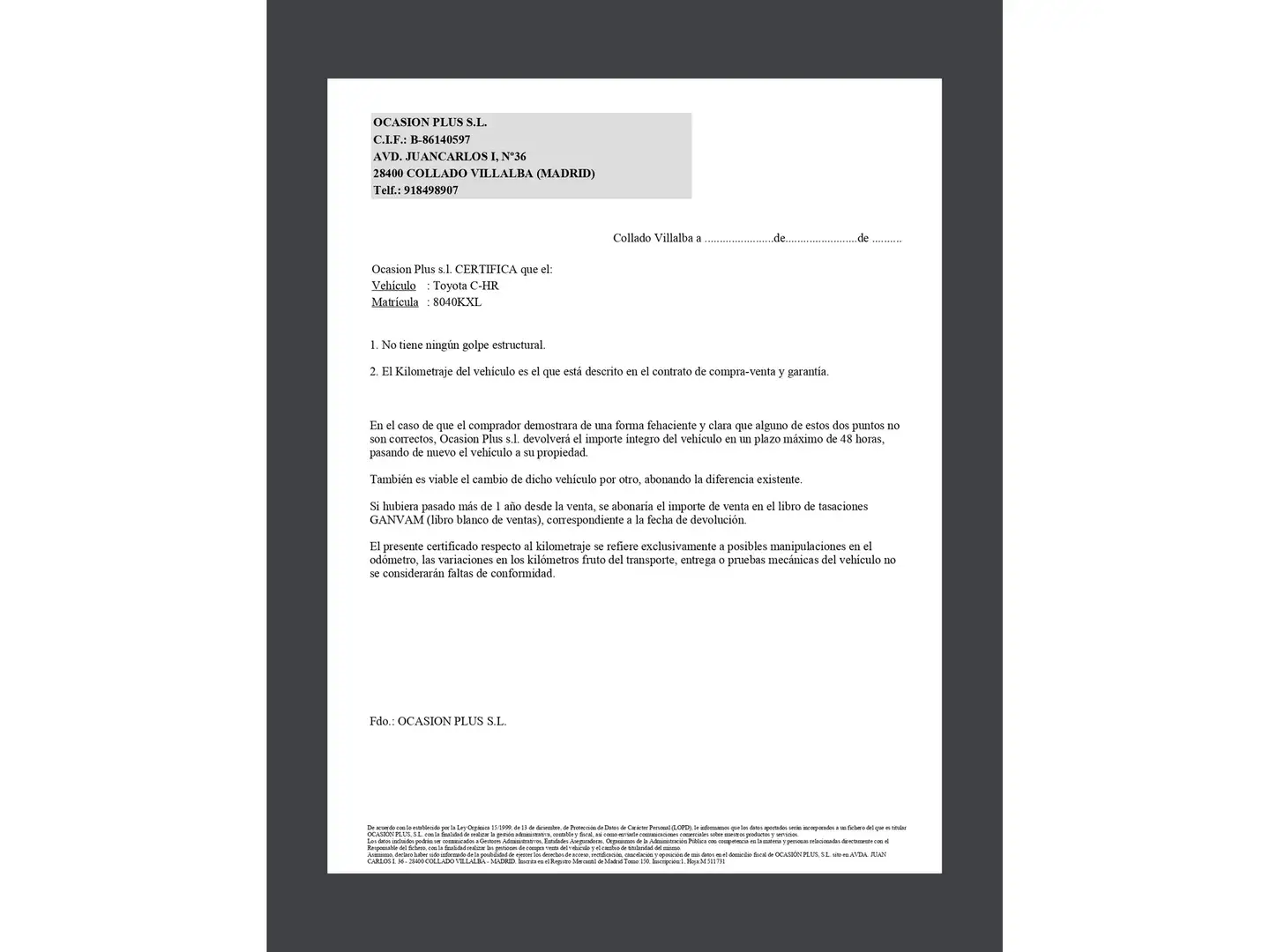 Certificado