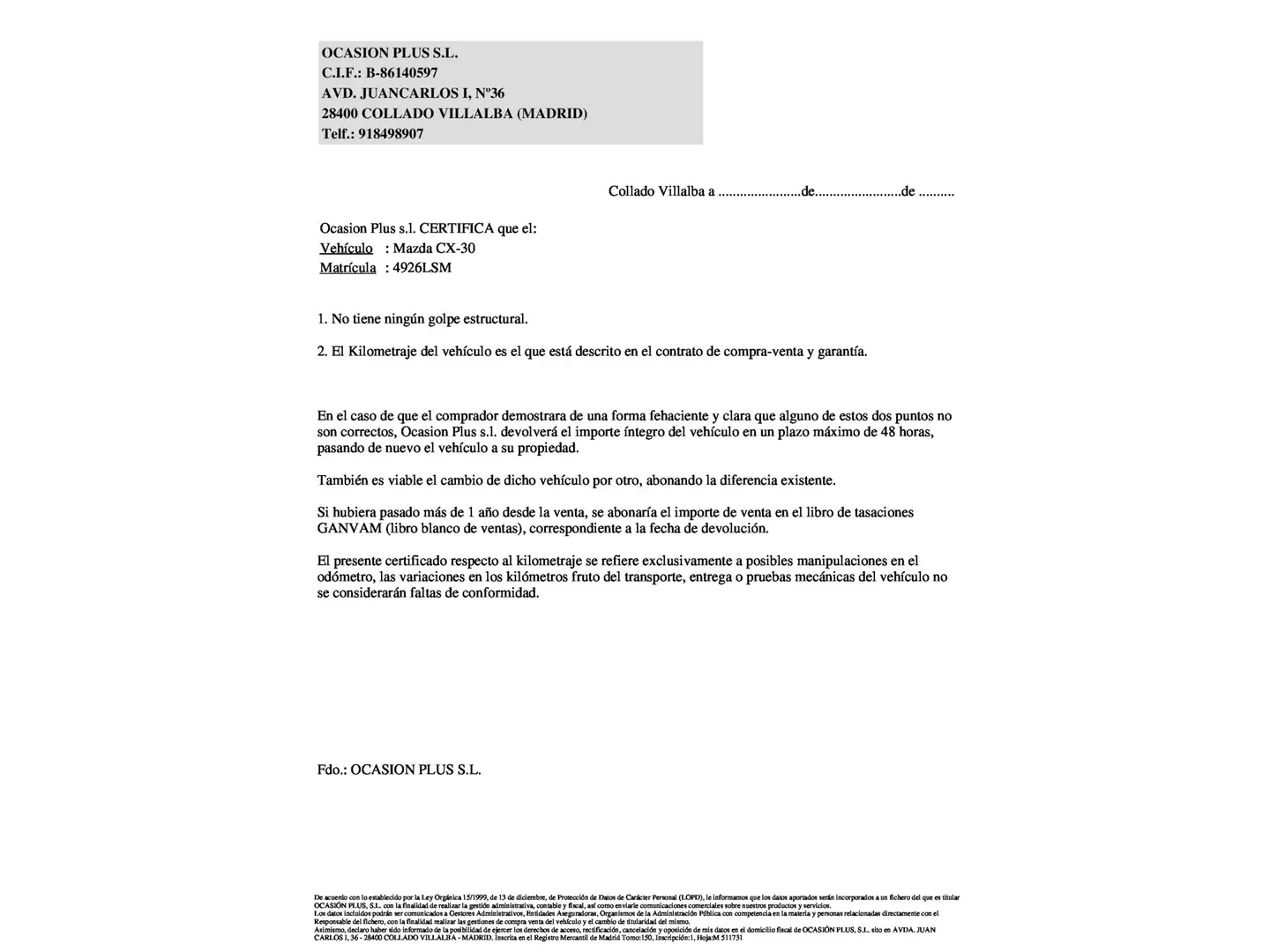 Certificado