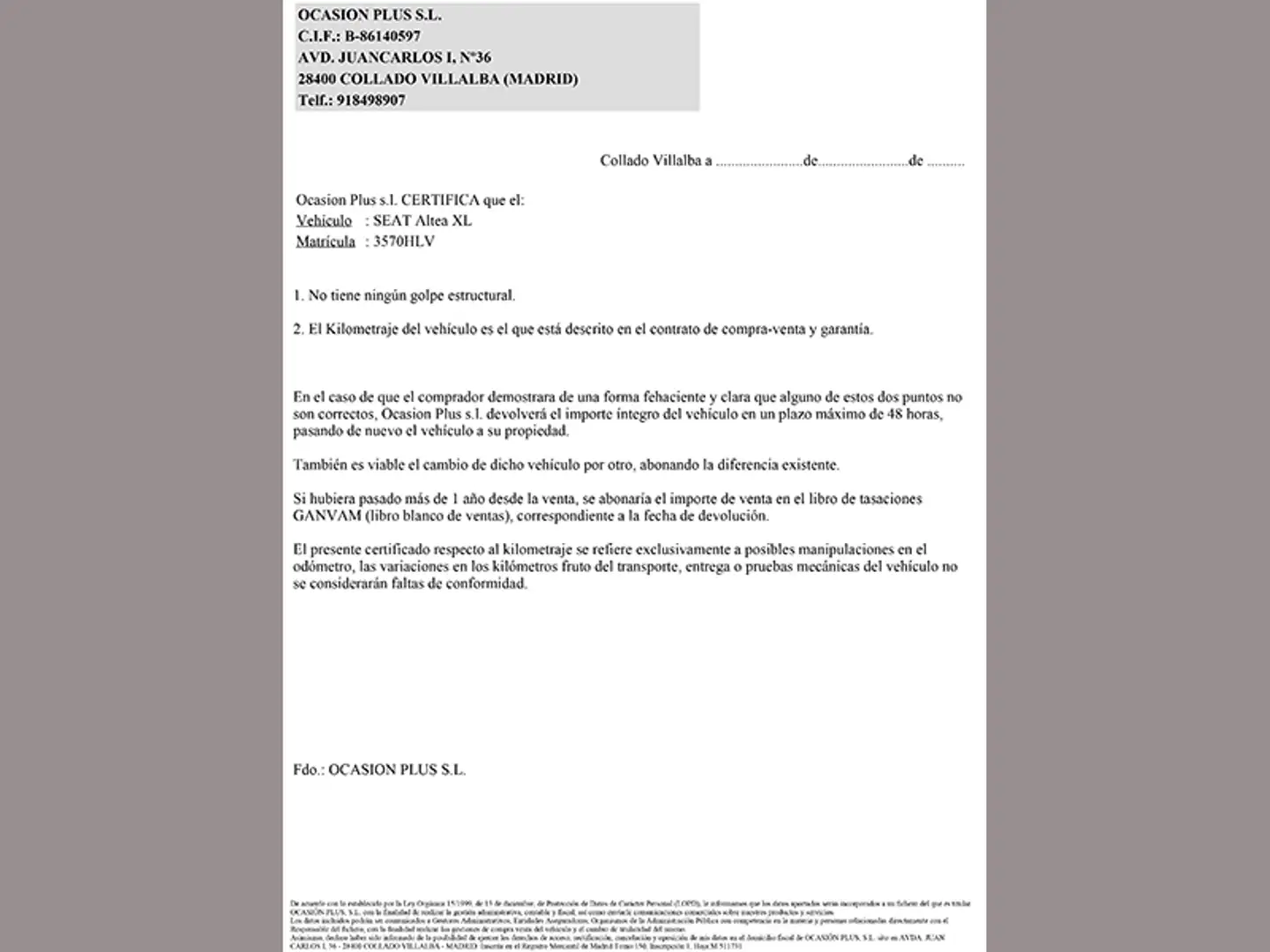Certificado