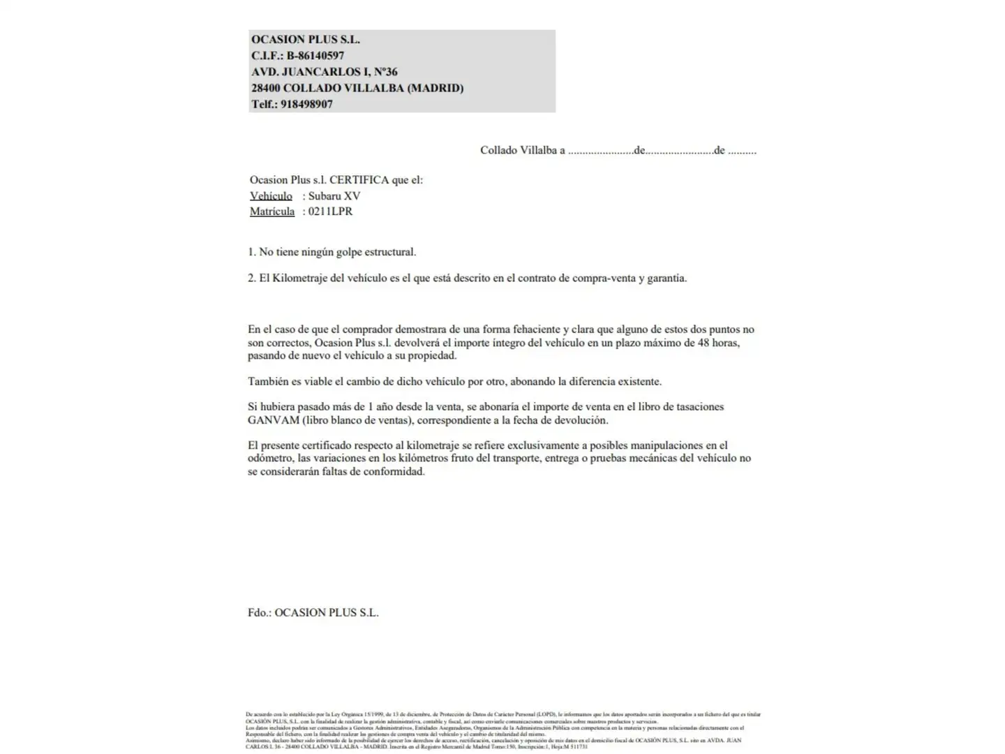 Certificado