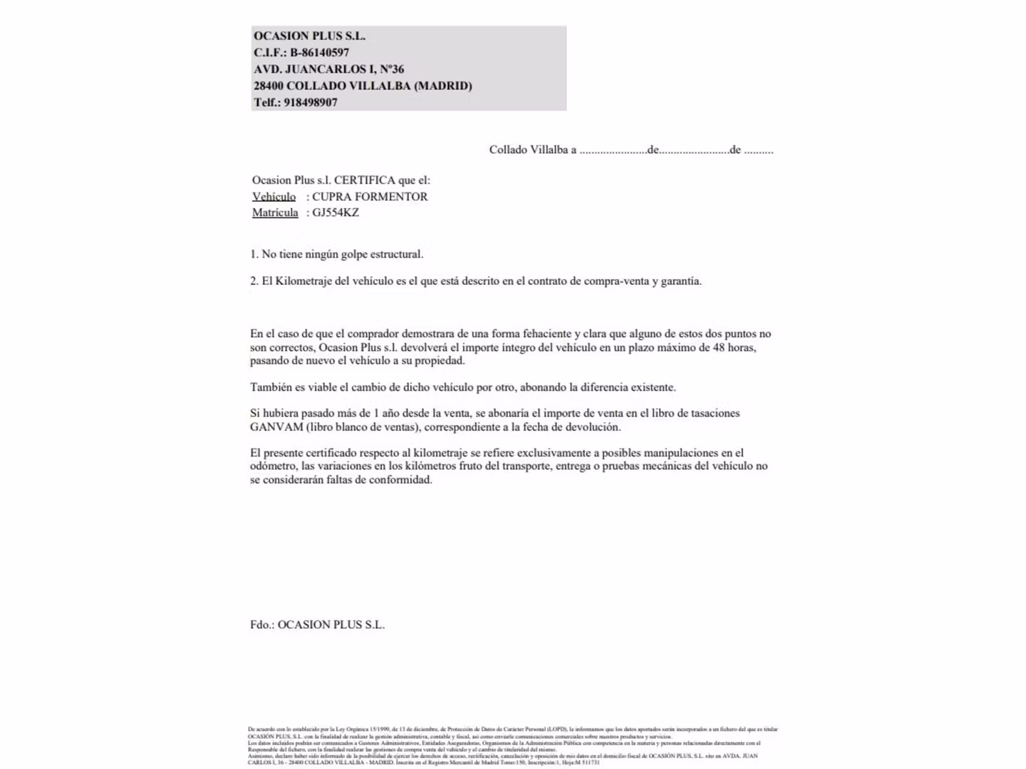 Certificado