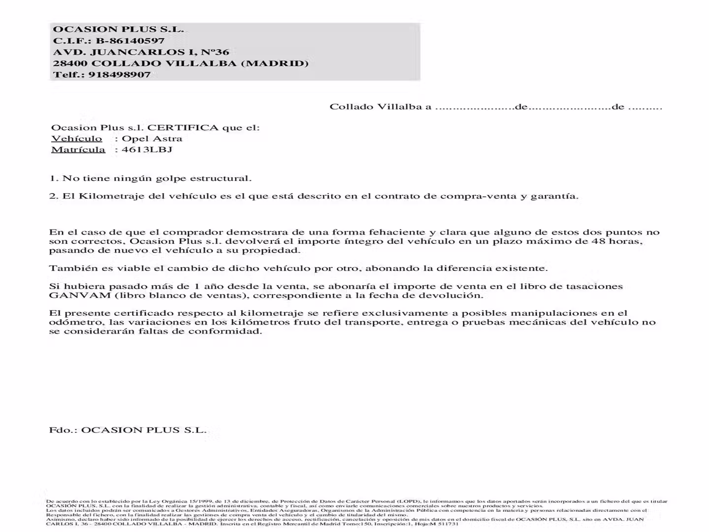 Certificado