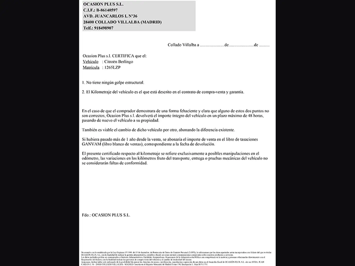 Certificado