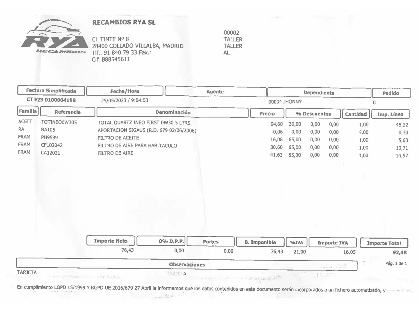 Mantenimiento