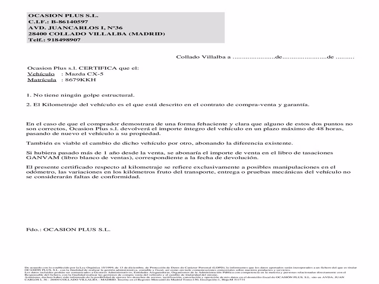 Certificado