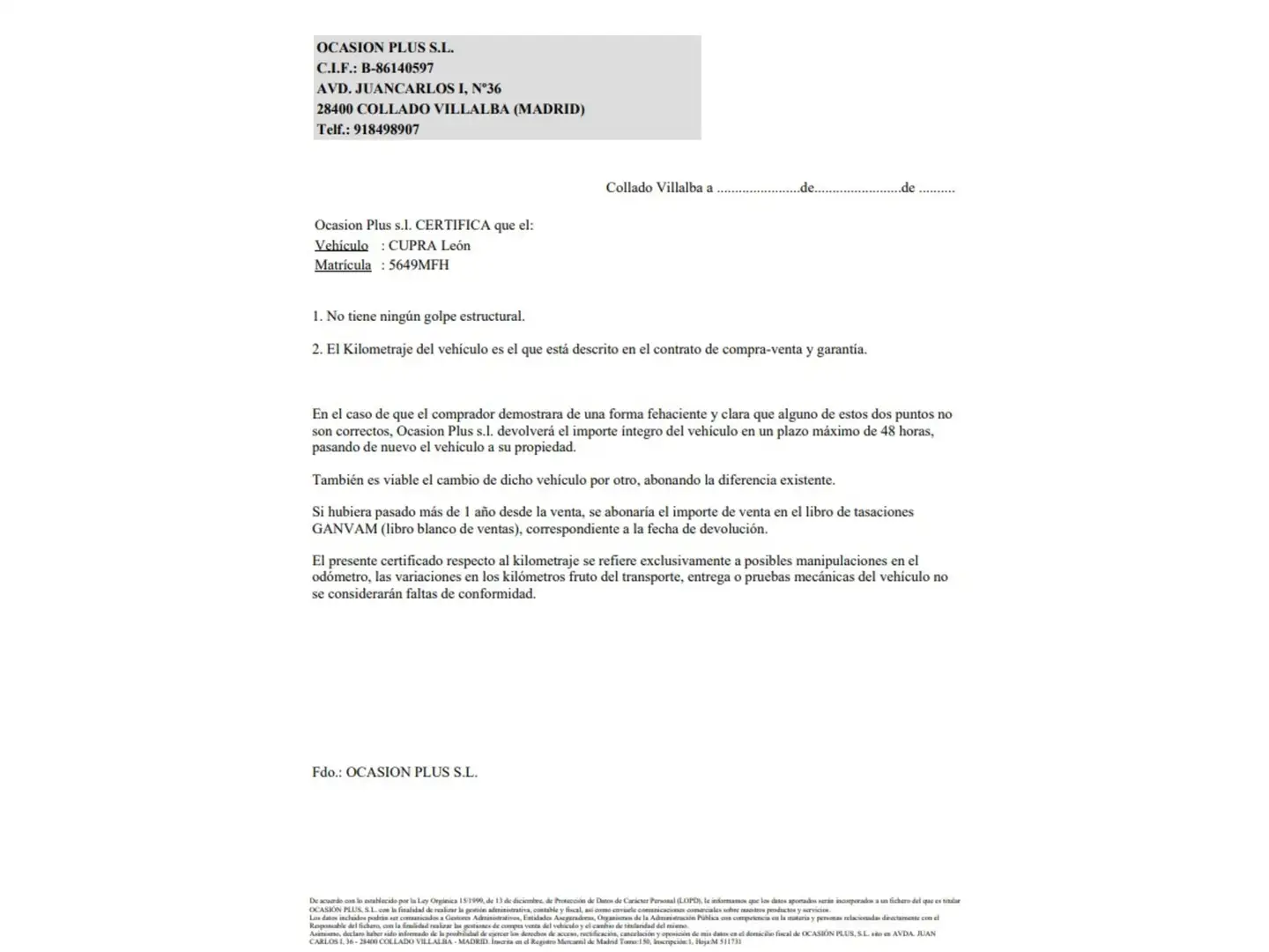 Certificado