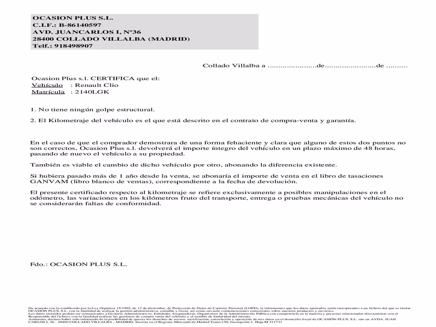 Certificado