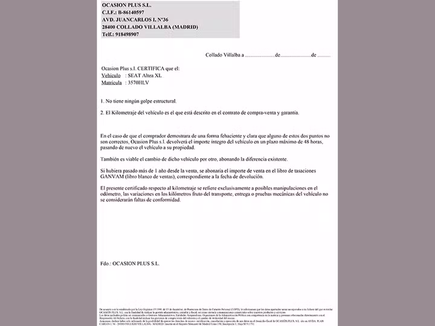 Certificado