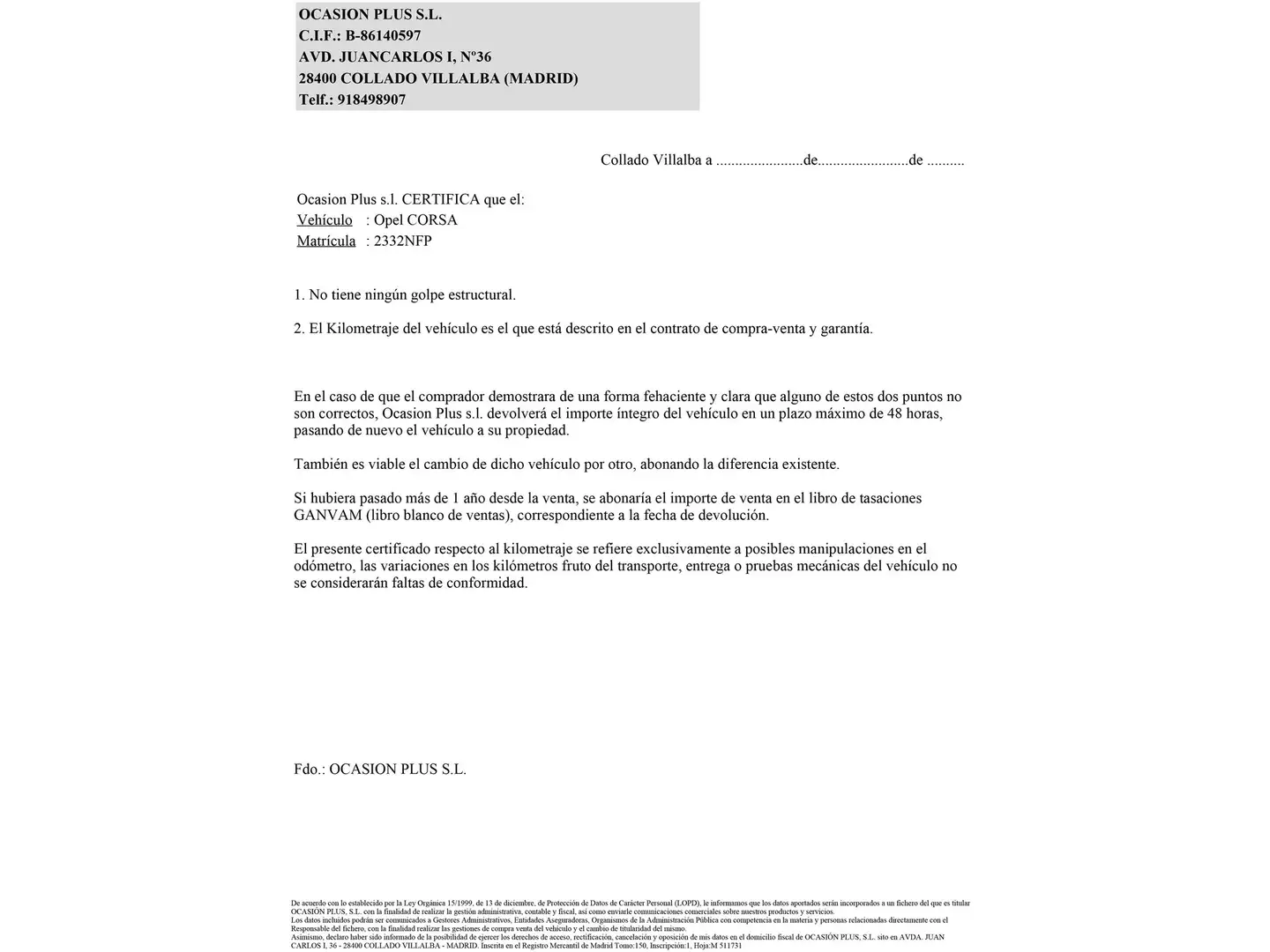 Certificado
