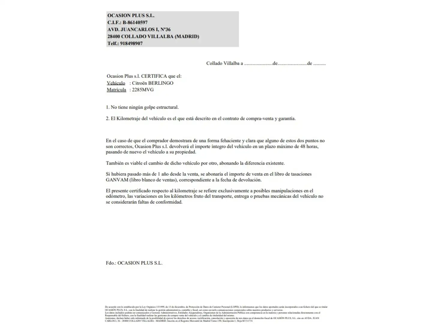 Certificado
